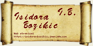 Isidora Božikić vizit kartica